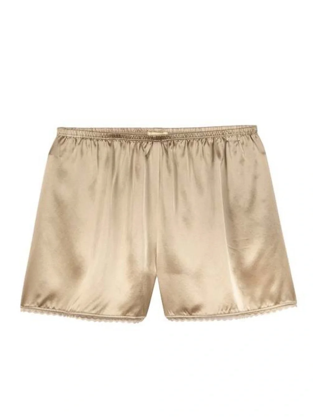 Donni The Silk Lace Tap Trim Pull On Shorts Shitake Brown Tan